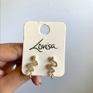 gold snake earrings